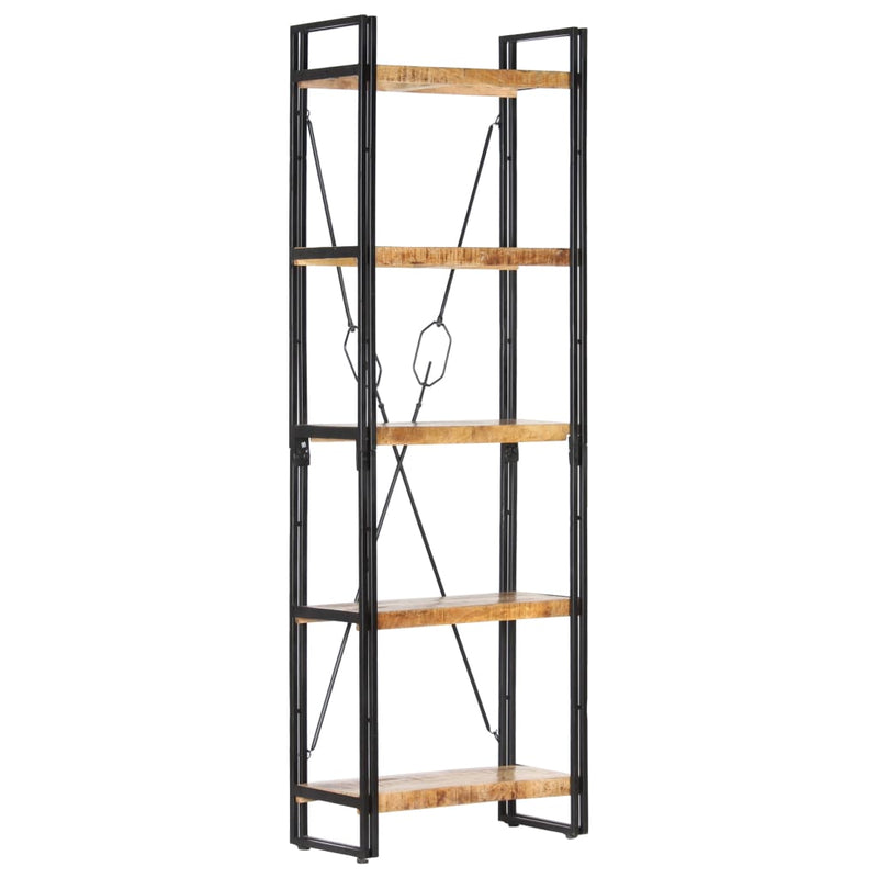 vidaXL 5 szintes tömör mangófa könyvespolc 60 x 30 x 180 cm