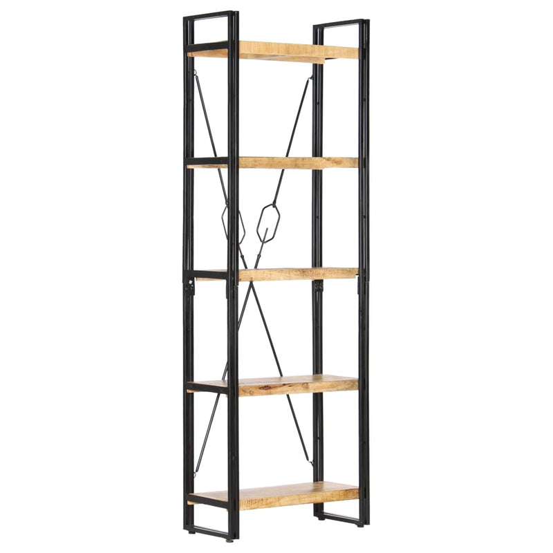 vidaXL 5 szintes tömör mangófa könyvespolc 60 x 30 x 180 cm
