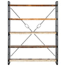 vidaXL 5 szintes tömör újrahasznosított fa könyvespolc 140x30x180 cm