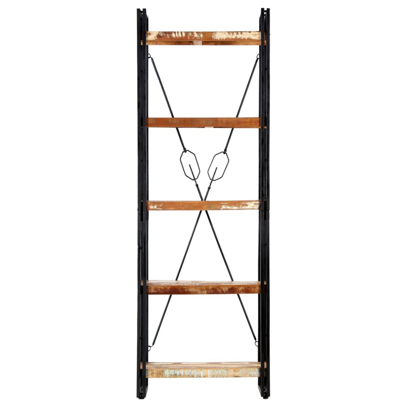 vidaXL 5 szintes tömör újrahasznosított fa könyvespolc 60x30x180 cm