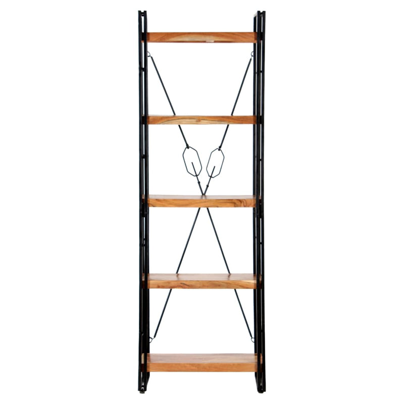 vidaXL 5 szintes tömör akácfa könyvespolc 60 x 30 x 180 cm