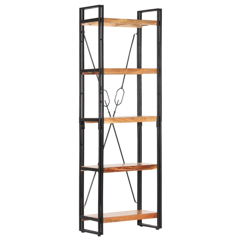 vidaXL 5 szintes tömör akácfa könyvespolc 60 x 30 x 180 cm
