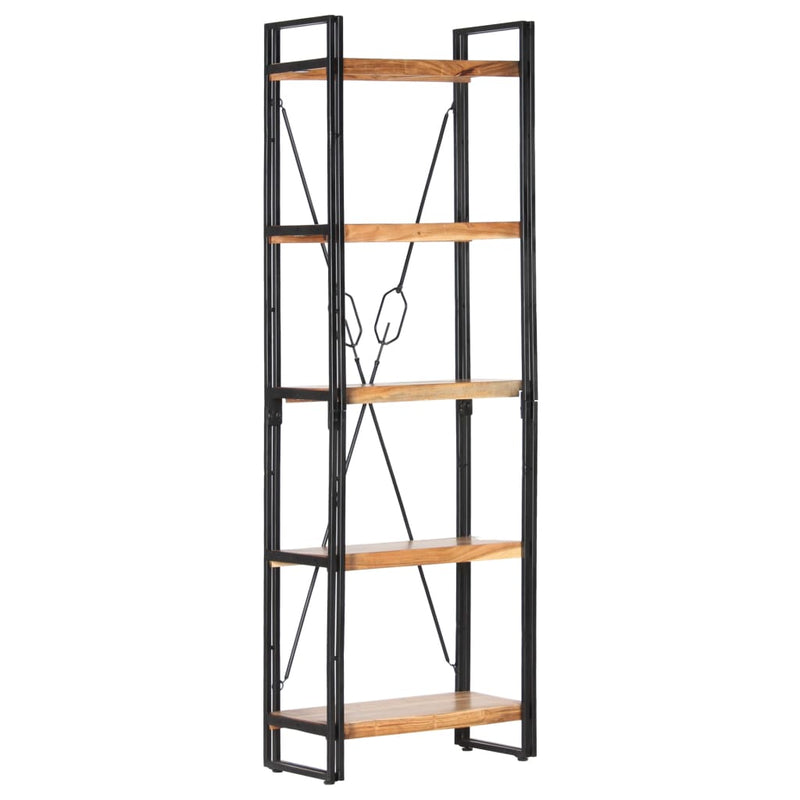 vidaXL 5 szintes tömör akácfa könyvespolc 60 x 30 x 180 cm