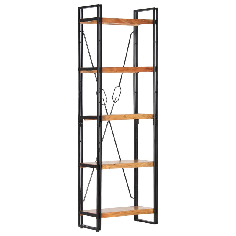 vidaXL 5 szintes tömör akácfa könyvespolc 60 x 30 x 180 cm