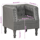 vidaXL szürke valódi bőr karosszék