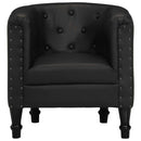 vidaXL fekete valódi bőr kagylófotel