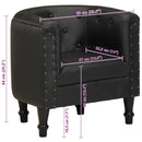 vidaXL fekete valódi bőr kagylófotel