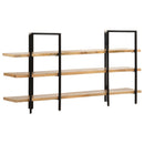vidaXL 3 szintes tömör mangófa könyvespolc 160 x 31 x 80 cm