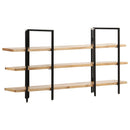 vidaXL 3 szintes tömör mangófa könyvespolc 160 x 31 x 80 cm