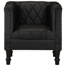 vidaXL fekete valódi kecskebőr kagylófotel