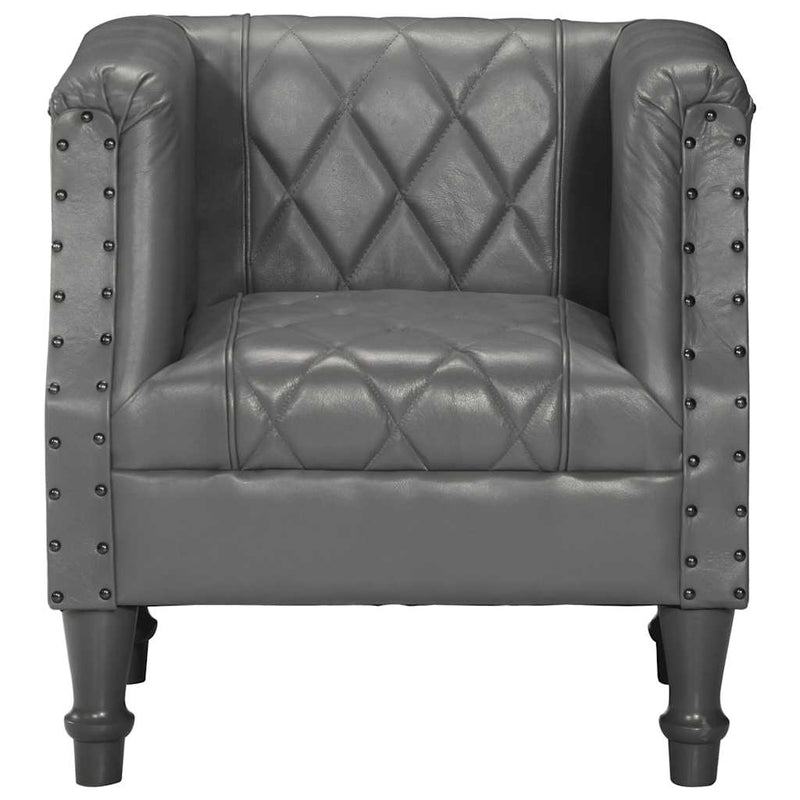 vidaXL szürke valódi kecskebőr kagylófotel