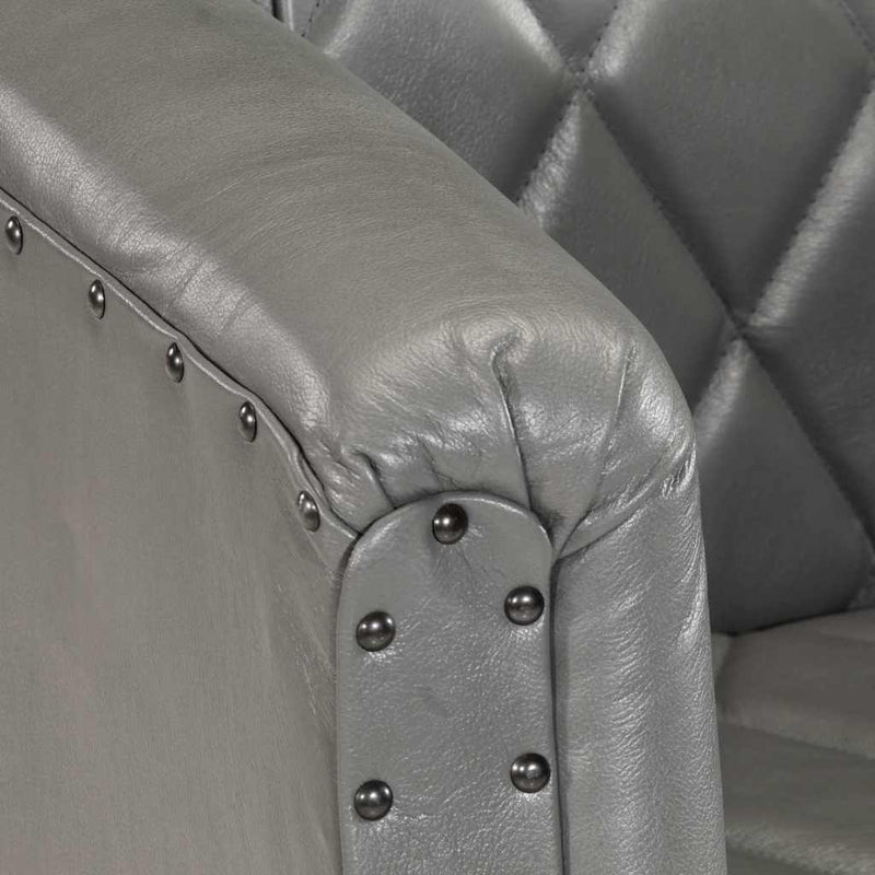 vidaXL szürke valódi kecskebőr kagylófotel