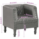 vidaXL szürke valódi kecskebőr kagylófotel