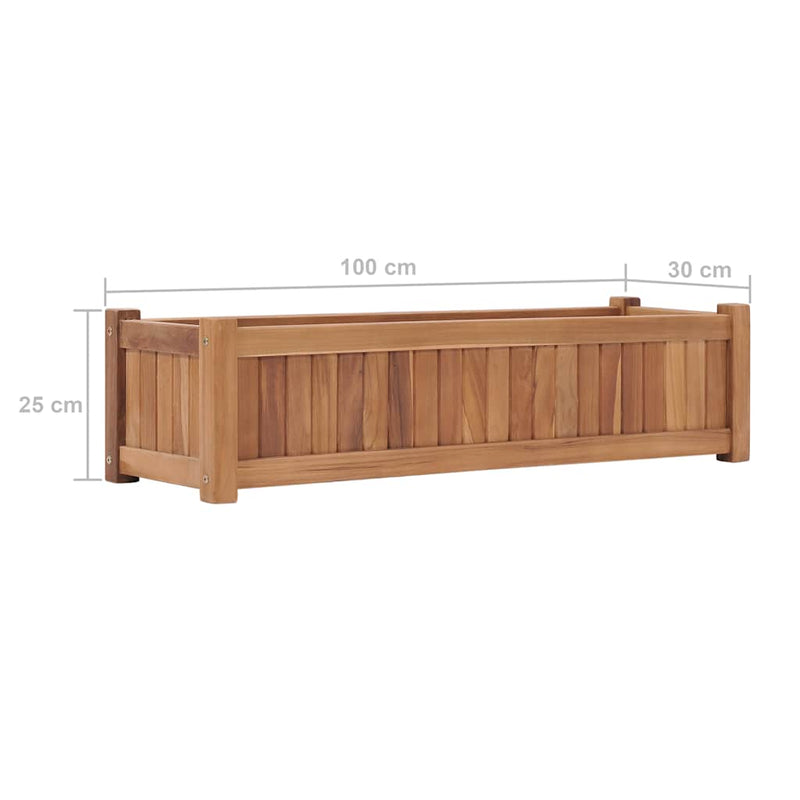 vidaXL tömör tíkfa magaságyás 100 x 30 x 25 cm