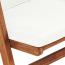 vidaXL 2 db krémszínű dönthető tömör tíkfa kerti szék párnákkal