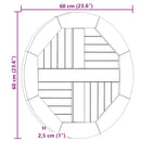 vidaXL kerek tömör tíkfa asztallap 2,5 cm 60 cm
