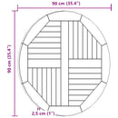 vidaXL kerek tömör tíkfa asztallap 2,5 cm 90 cm