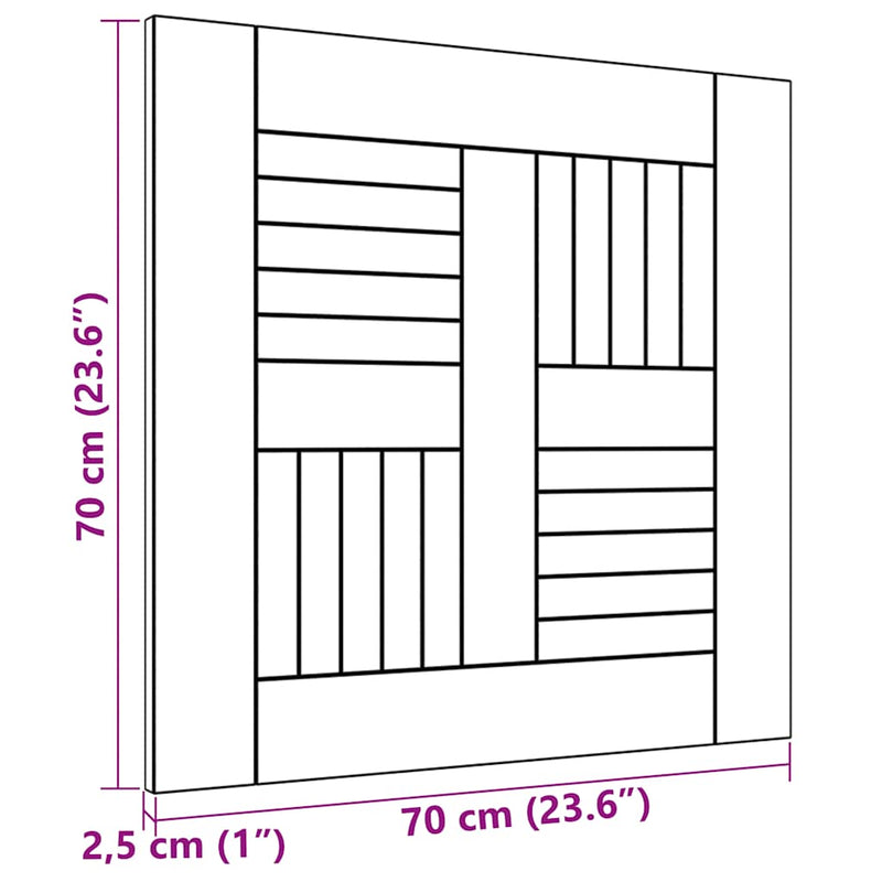 vidaXL tömör tíkfa asztallap 70 x 70 x 2,5 cm
