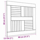 vidaXL tömör tíkfa asztallap 80 x 80 x 2,5 cm