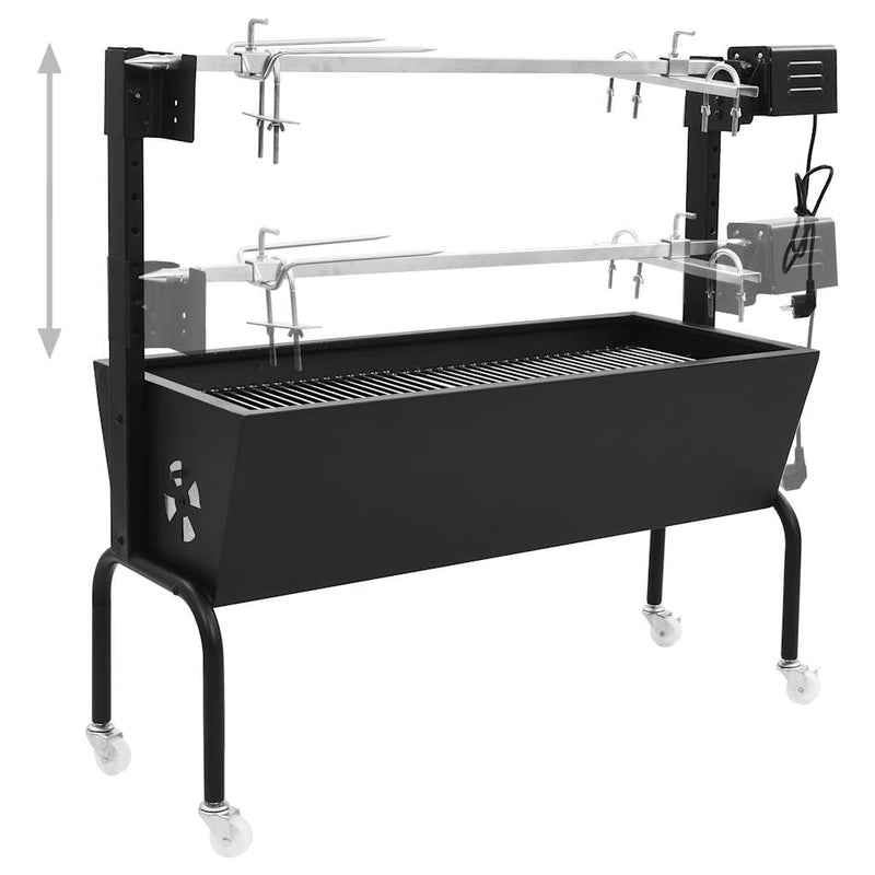 vidaXL elektromos rozsdamentes acél barbecue grillsütő