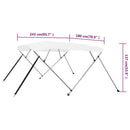 vidaXL fehér négyágú bimini tető 243 x 180 x 137 cm