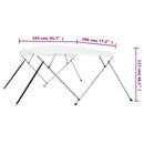 vidaXL fehér négyágú bimini tető 243 x 196 x 137 cm