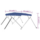 vidaXL kék négyágú bimini tető 243 x 210 x 137 cm