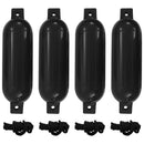 vidaXL 4 darab fekete PVC csónak lökhárító Ø 14 x 50 cm