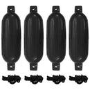 vidaXL 4 darab fekete PVC csónak lökhárító Ø 16 x 58 cm