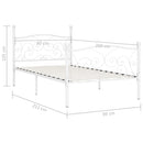 vidaXL fehér fém ágykeret lécezett ágyráccsal 90 x 200 cm
