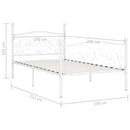 vidaXL fehér fém ágykeret lécezett ágyráccsal 100 x 200 cm