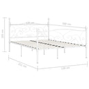 vidaXL fehér fém ágykeret lécezett ágyráccsal 120 x 200 cm