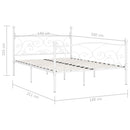 vidaXL fehér fém ágykeret lécezett ágyráccsal 140 x 200 cm