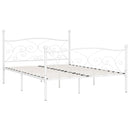 vidaXL fehér fém ágykeret lécezett ágyráccsal 200 x 200 cm