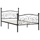 vidaXL fekete fém ágykeret lécezett ágyráccsal 90 x 200 cm