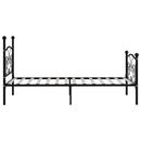 vidaXL fekete fém ágykeret lécezett ágyráccsal 90 x 200 cm