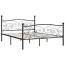 vidaXL fekete fém ágykeret lécezett ágyráccsal 200 x 200 cm
