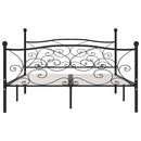 vidaXL fekete fém ágykeret lécezett ágyráccsal 200 x 200 cm