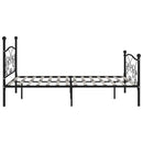 vidaXL fekete fém ágykeret lécezett ágyráccsal 200 x 200 cm