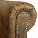 vidaXL Chesterfield 3 személyes kanapé barna műbőr