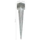 vidaXL 2 db ezüstszínű horganyzott acél kerítéstüske 14 x 14 x 91 cm