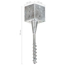 vidaXL 6 db ezüstszínű horganyzott acél kerítéstüske 14 x 14 x 58 cm