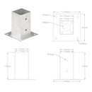 vidaXL 4 db horganyzott fém oszloprögzítő 71 mm