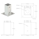 vidaXL 4 db horganyzott fém oszloprögzítő 81 mm