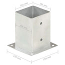 vidaXL 4 db horganyzott fém oszlophorgony 101 mm