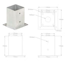 vidaXL 4 db horganyzott fém oszlophorgony 101 mm