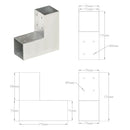 vidaXL 4 darab L-alakú horganyzott fém oszloptartó 71 x 71 mm