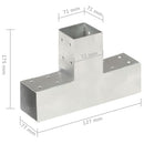 vidaXL T-alakú horganyzott fém oszloptartó 71 x 71 mm
