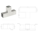 vidaXL 4 darab T-alakú horganyzott fém oszloptartó 71 x 71 mm