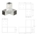 vidaXL Y-alakú horganyzott fém oszloptartó 71 x 71 mm